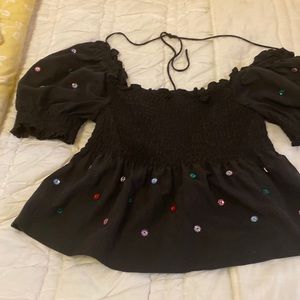 Hill House Jeweled Jammie Top/Nap Dress Top Size small